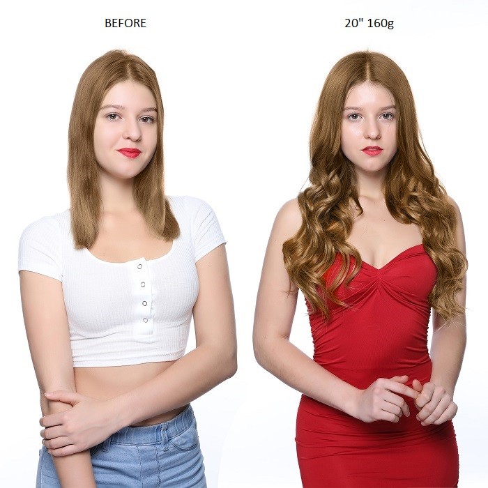 Kriyya Clip In Extensions Chestnut Brown 100% Remy Human Hair Extensions