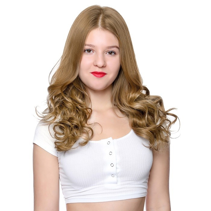 Kriyya Clip Ins Real Hair Extensions Light Golden Brown 100 Human Hair