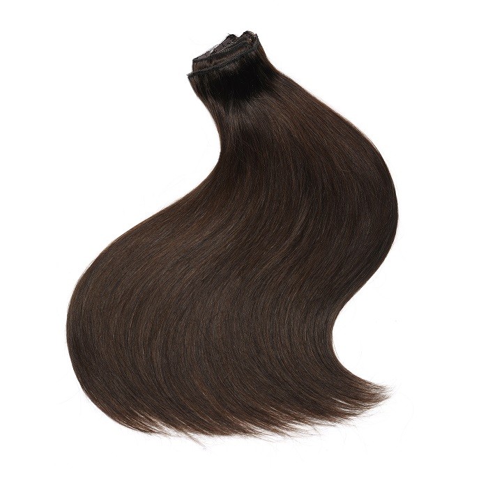 Kriyya 24 Inch Clip In Hair Extensions Dark Brown Remy Hair 