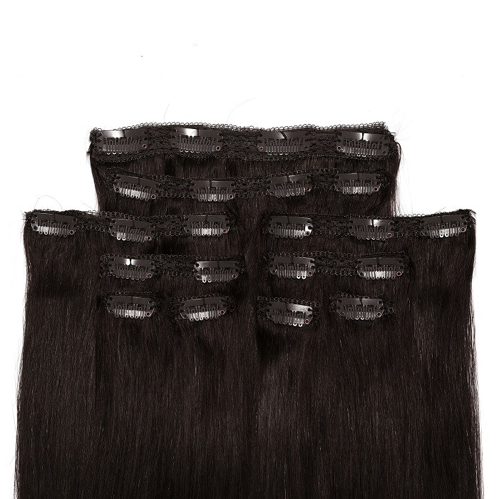 Kriyya Clip In Jet Black Remy Hair 20 Inch Hair Extensions