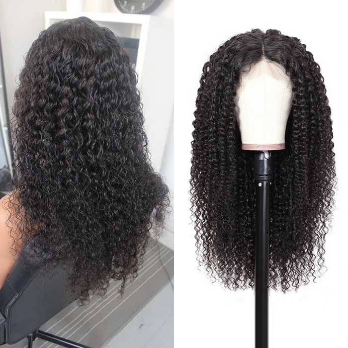 Kriyya Hair 100% Hand-tied Glueless Full Lace Wigs 180% Density Curly Human Hair Wigs 