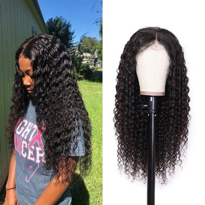 Kriyya 13x6 Lace Frontal Wigs Human Hair Deep Wave Lace Front Wigs 180% Density 