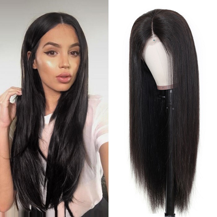 Kriyya Hand Tied 360 Lace Frontal Wig Straight Human Hair Wigs For Women 150% 180% Density