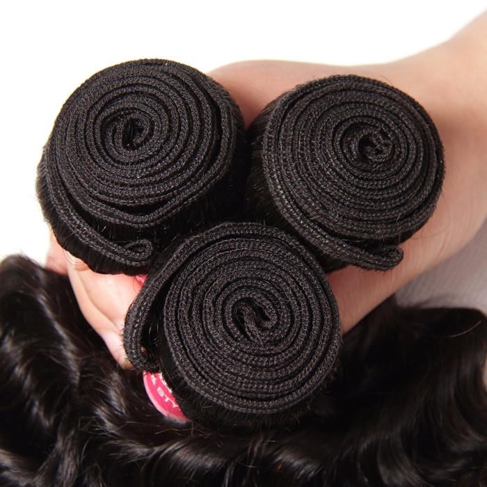Kriyya Indian Hair 3 Bundles Deep Wave 100 Human Hair Weave With 13*4 Lace Frontal