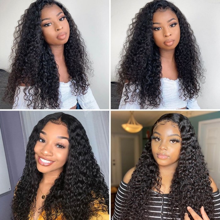 Kriyya Best 13x6 Curly Lace Front Wigs 180% Density Remy Human Hair Wig Online Sale