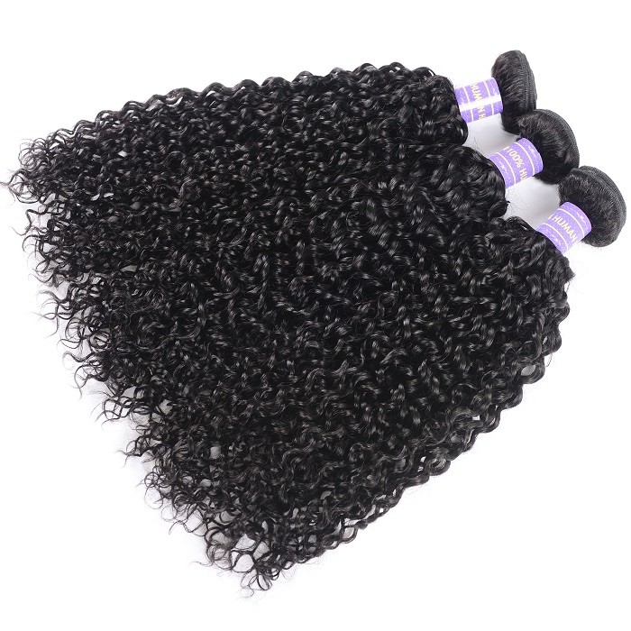 Kriyya Jerry Curly 3 Bundles Peruvian Unprocessed 7A Human Hair Weave