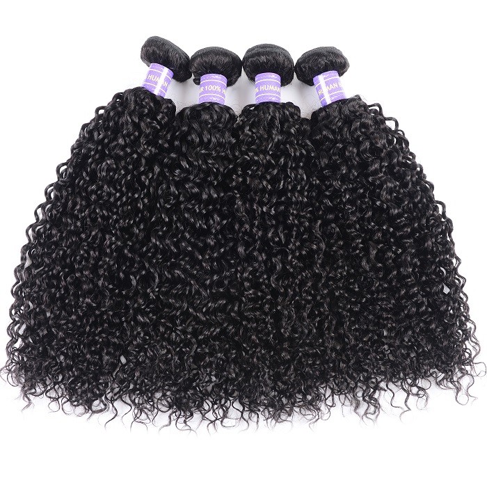 Kriyya Jerry Curly Brazilian Virgin Hair Best 7A Human Hair Weave 4 Pcs