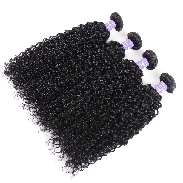 Kriyya Jerry Curly Brazilian Virgin Hair Best 7A Human Hair Weave 4 Pcs