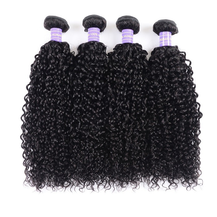 Kriyya Jerry Curly Bundles Indian Virgin Hair 4 Bundles 7A Hair Bundles