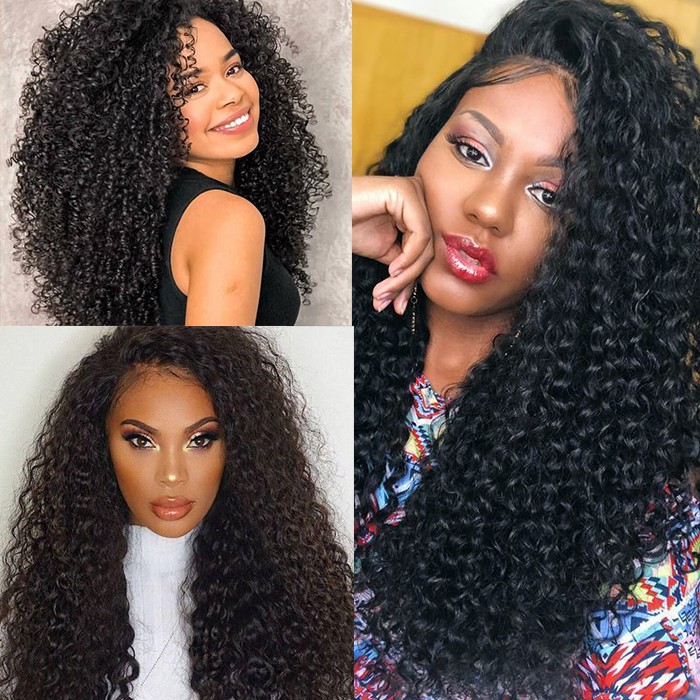Kriyya Malaysian Jerry Curly Hair 4 Bundle Deals Unprocessed 7A Human Hair Weave 