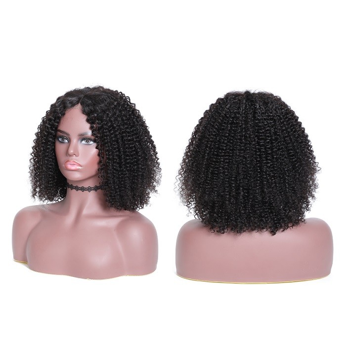 Kriyya Kinky Curly Short Bob Lace Front Wigs 130% 150% Density 13X4 Tranparent Lace Wig