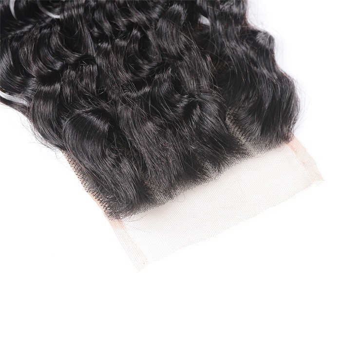 Kriyya  Malaysian Deep Wave Hair 3 Bundles Virgin Hair With 4*4 Lace Closure