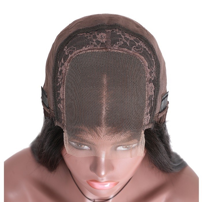 Kriyya Hand Tied 4x4 Lace Closure Straight Bob Wig Natural Hairline 150% Density