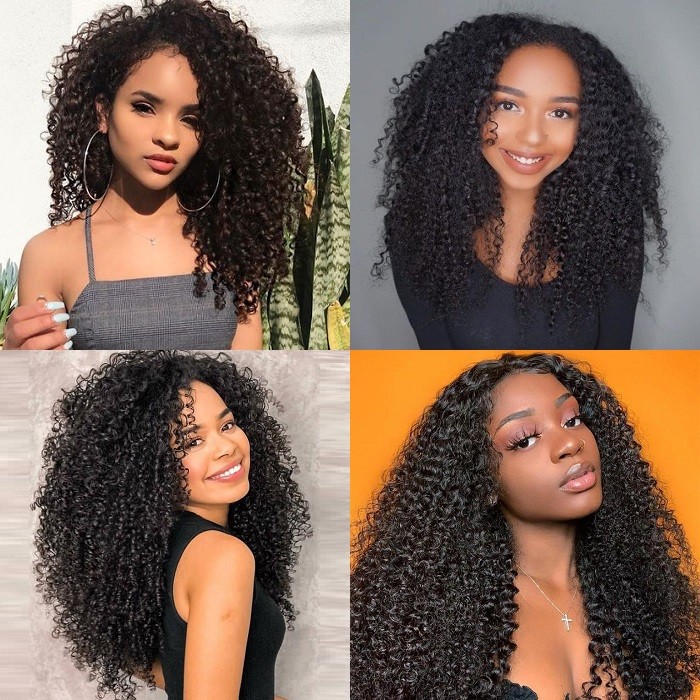 Kriyya Curly Human Hair Wigs Pre-Plucked 13x4 Transparent Lace Front Wigs 180% Density