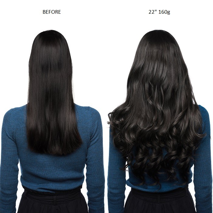 Kriyya 100 Remy Hair Extensions Clip-In Hair Extensions-160G-jet black Hair  Color 20 Inch Hair Extensions 