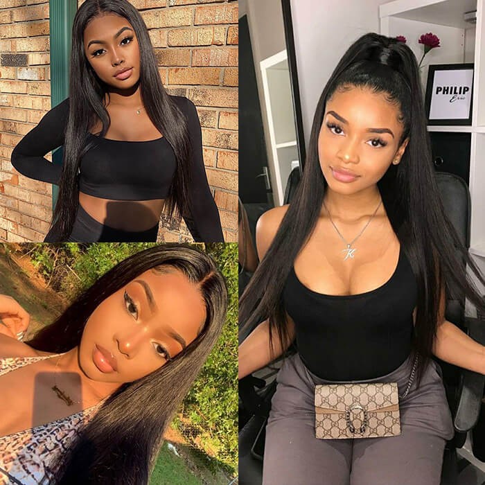 Kriyya Straight 100 Human Hair Weave 3 Pcs Peruvian 100% 7A Human Hair