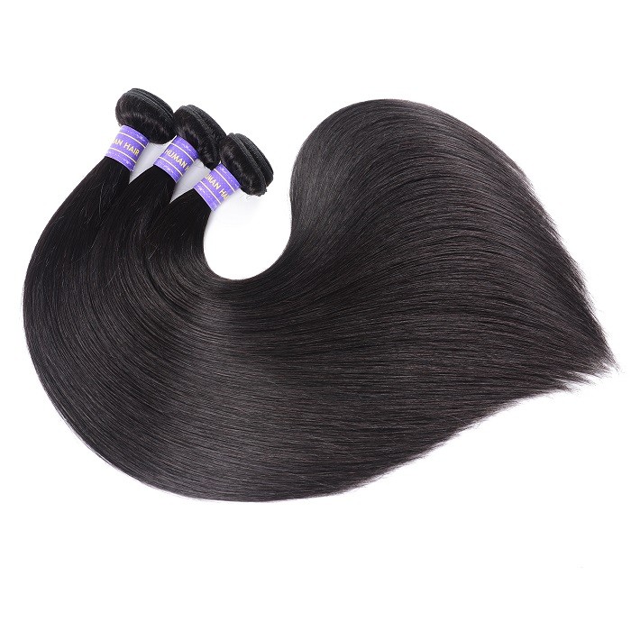 Kriyya Straight 100 Human Hair Weave 3 Pcs Peruvian 100% 7A Human Hair
