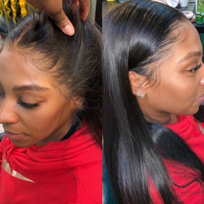 Kriyya 13x6 Lace Front Wigs 180% Density Straight Human Hair Wigs With Baby Hair