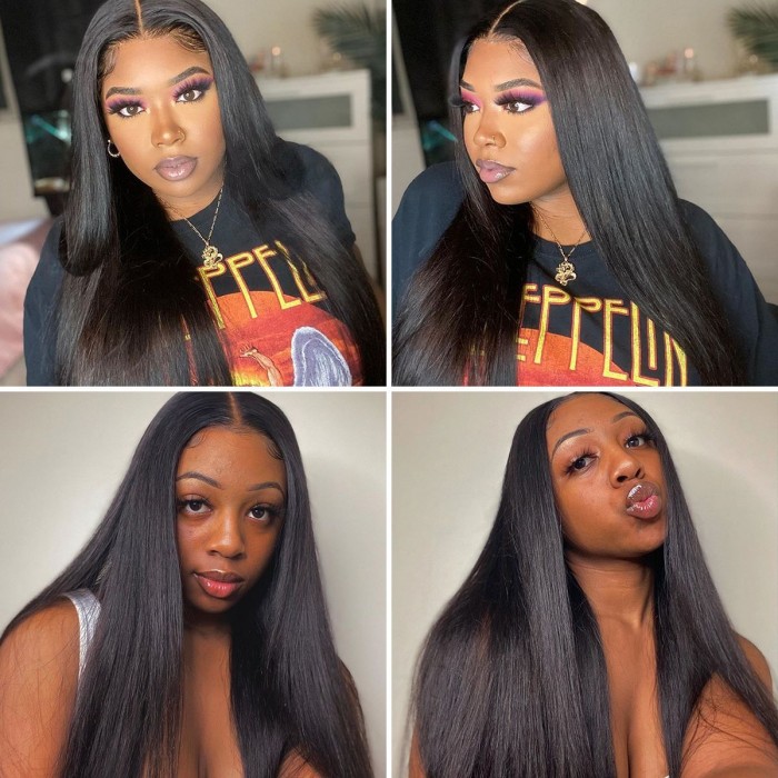 Kriyya Silky Straight V-Part Capless Wig Easy For Beginners No Cut Needed No Gluing Required