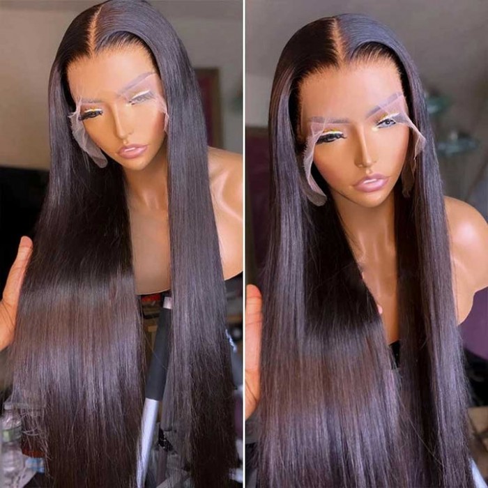 Kriyya Straight 13x6 Lace Front Wigs 150% Density Human Hair Wigs With Baby Hair