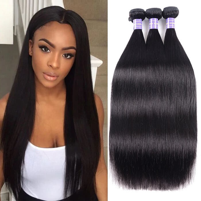 Kriyya Straight Hair Weave 3 Bundles Hair Bundle Deals Indian 100% 7A Human Hair