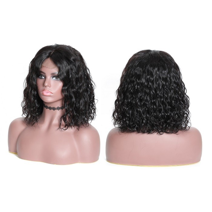Kriyya Water Wave Human Hair Bob Wig 13x4 Short Lace Front Wigs