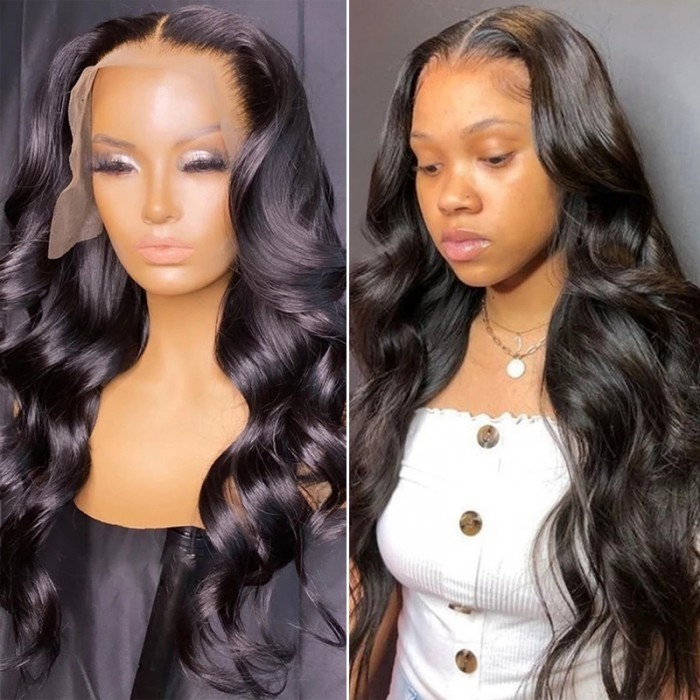 Kriyya Realistic 13x4 Body Wave Lace Front Wig 150% Density Human Hair Wigs With Baby Hair