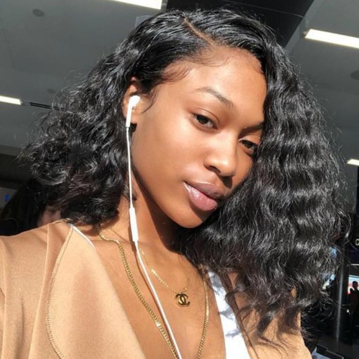 Kriyya Water Wave Human Hair Bob Wig Pre Plucked 13x4 Lace Front Wigs 150% Density Virgin Hair