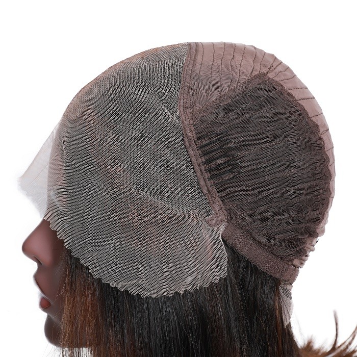 Kriyya Ombre Chestnut Brown Short Bob Lace Front Wig 13x4 Human Hair Wigs 150% Density