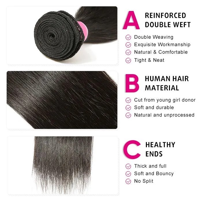 Kriyya 13x4 Indian Transparent Lace Frontal Closure With 4 Bundles Virgin Human Hair