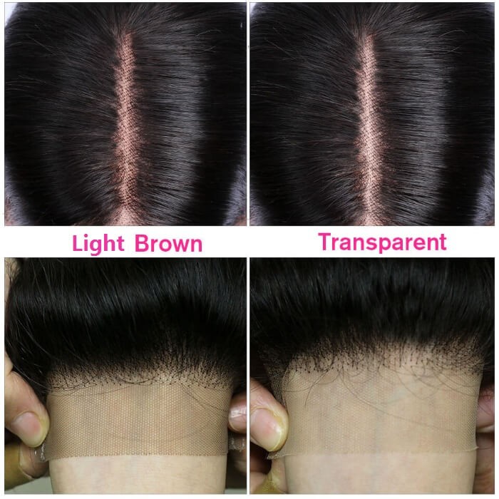 Kriyya Pre-Plucked Straight Human Hair 13x6 Transparent Lace Frontal Wigs 180% Density