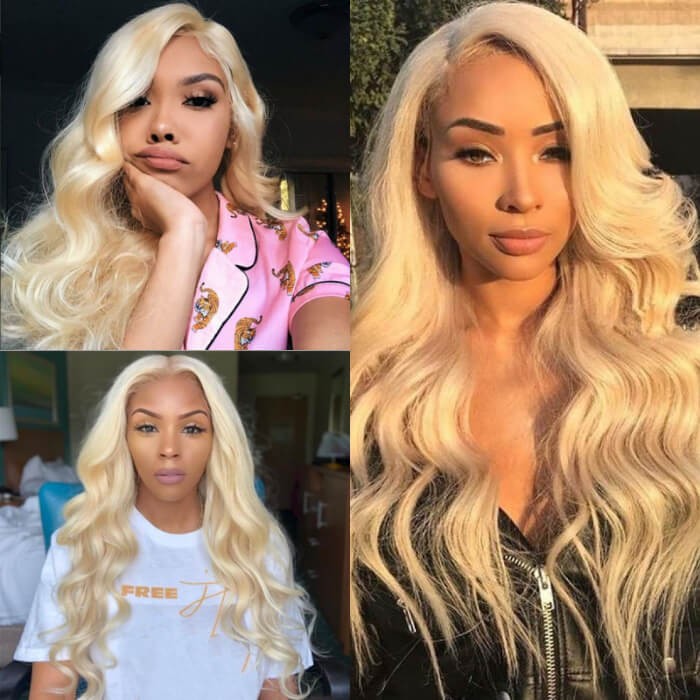 Kriyya 613 Blonde Body Wave 13x6 Lace Front Human Hair Wigs Baby Hairs Along The Hairline 150% Density