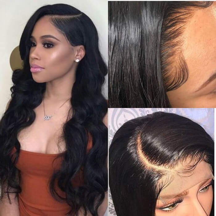 Kriyya Pre Made Body Wave Fake Scalp Wig 13x6 Lace Frontal 150% Density Virgin Human Hair