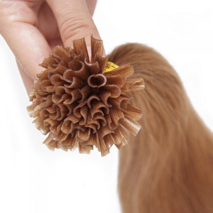 Kriyya Professional U-Tip Hair Extensions Nail Tip Hair-Gold Blonde