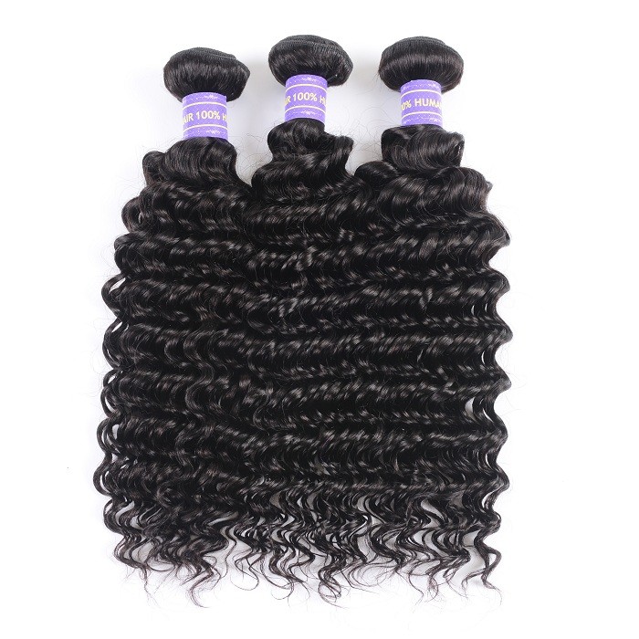 Kriyya Deep Wave Bundles 3 Bundles Brazilian 100% 7 A Human Hair
