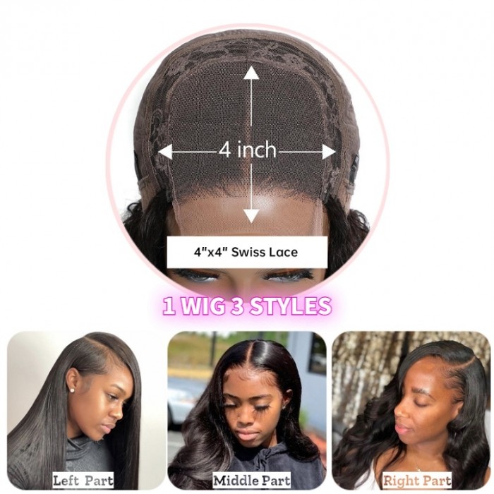 BOOM Sale! 12 Inches Water Wave 4X4 Lace Closure Bob Wig Only $99
