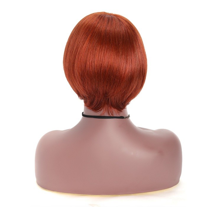 Kriyya Short Bob Wigs With Bangs Capless Wig Natural Black & 33 Color Human Hair Wig Free Part 8 Inch