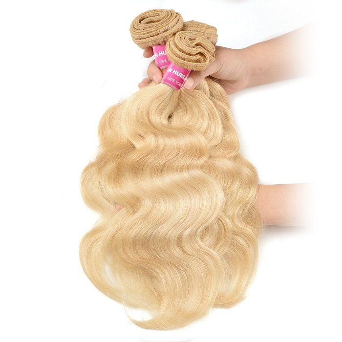 Kriyya Body Wave Hair 3 Bundles Hair Bundle Deals 613 Color Peruvian Hair