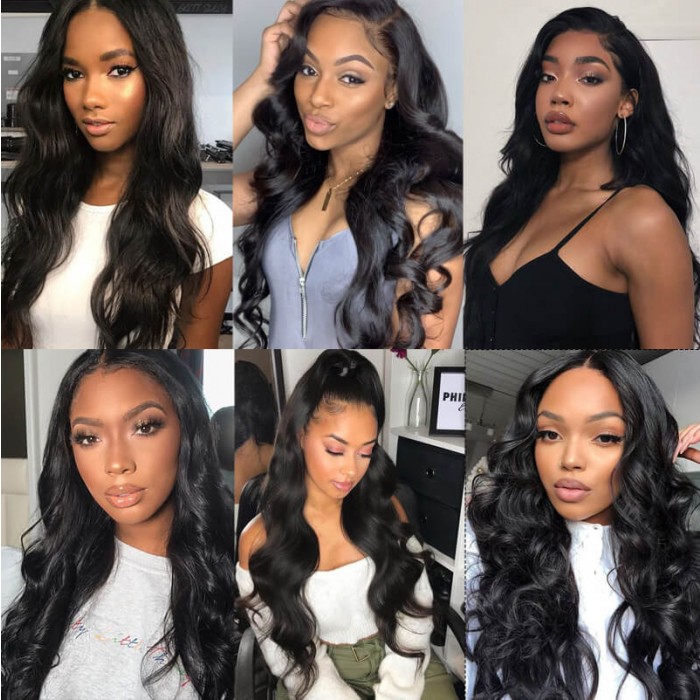 Kriyya Body Wave 100 Human Hair 3 Bundles With 4*4 Lace Closure Brazilian Hair