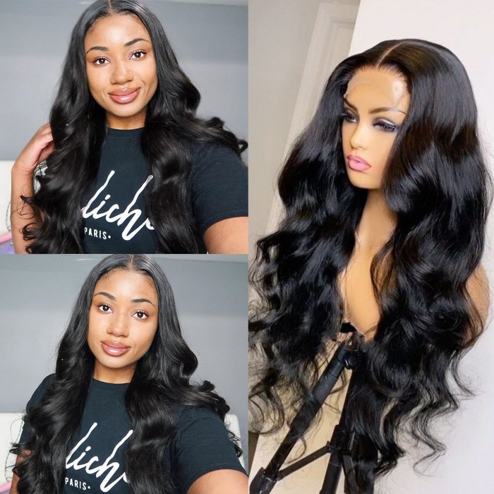 Kriyya 5x5 Glueless Undetectable HD Transparent Breathable Lace Closure Wig Body Wave Human Hair Wigs 180% Density