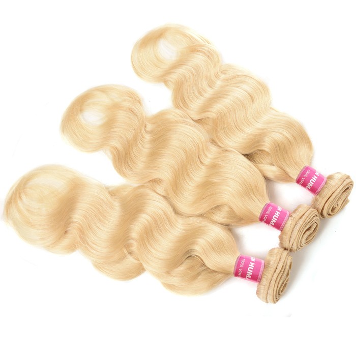 Kriyya Body Wave Hair 3 Bundles Hair Bundle Deals 613 Color Peruvian Hair