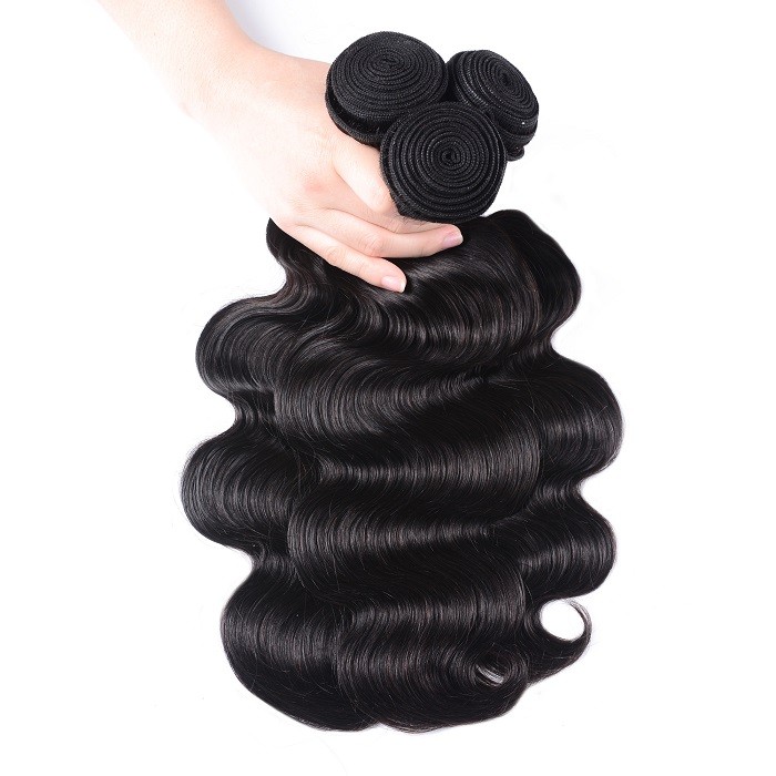 Kriyya Body Wave Weave 3 Bundles Brazilian 7A Virgin Hair Natural Color