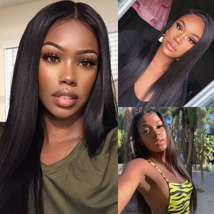 Kriyya Best Straight Malaysian Hair 3 Bundles And Free part Lace Closure 4X4 Inch