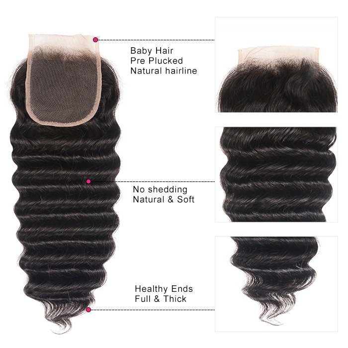 Kriyya Loose Wave Malaysian Human Hair 4 Bundles With Closure