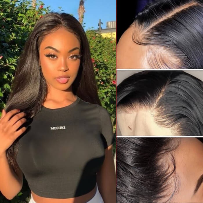 Kriyya 13x6 Lace Front Wigs 180% Density Straight Human Hair Wigs With Baby Hair