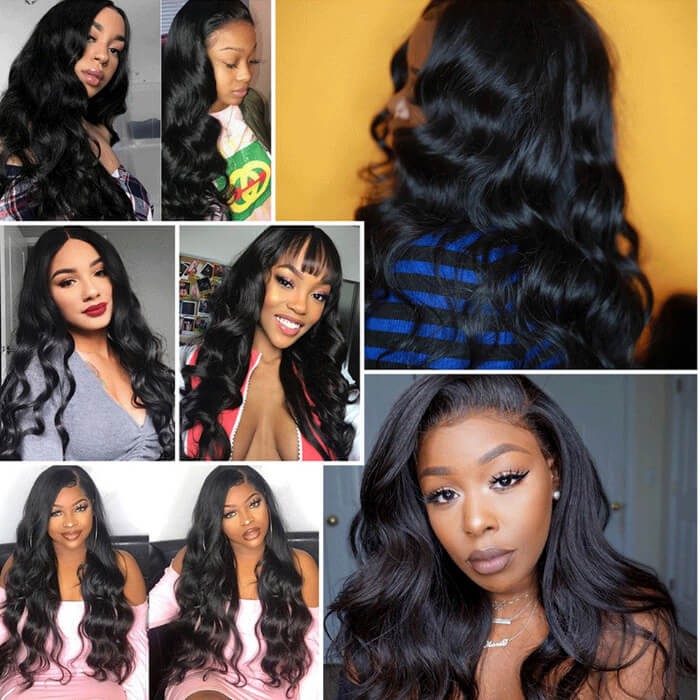 Kriyya Pre Plucked 360 Lace Frontal Wig 150% Density Body Wave Wet And Wavy Remy Human Hair Wigs