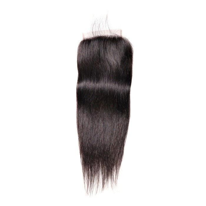 Kriyya Brazilian Virgin Human Hair 3 Pcs Straight With 5*5 Lace Closure