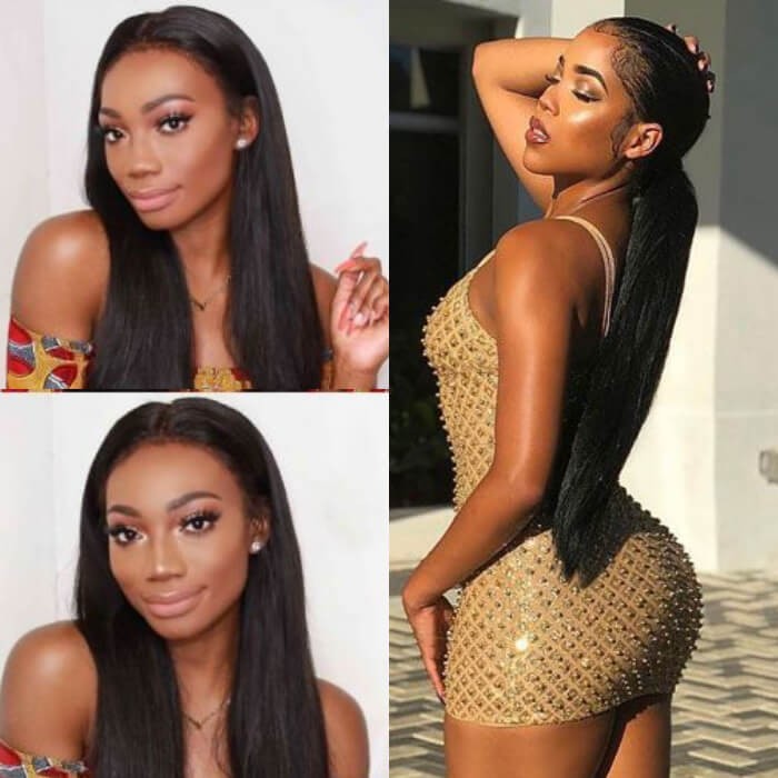 Kriyya Hand Tied 360 Lace Frontal Wig Straight Human Hair Wigs For Women 150% 180% Density