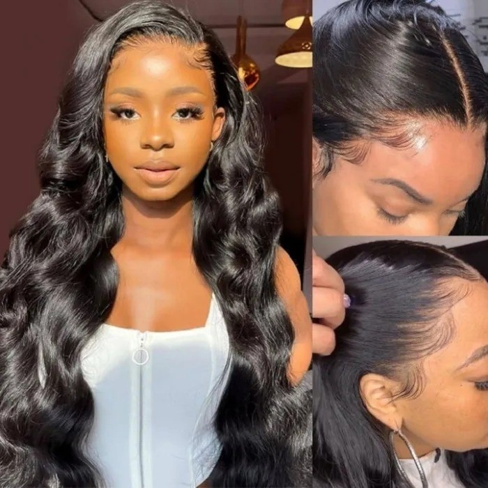 Kriyya Realistic 13x4 Body Wave Lace Front Wig 150% Density Human Hair Wigs With Baby Hair