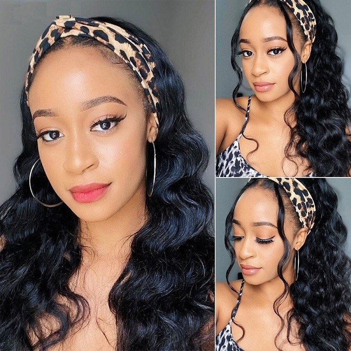Kriyya Headband Wigs Body Wave Human Hair 150% Density Glueless Wigs